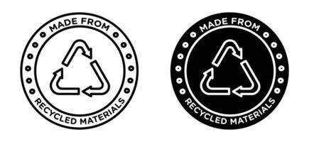 Made from recycled materials icon mark in filled style vector