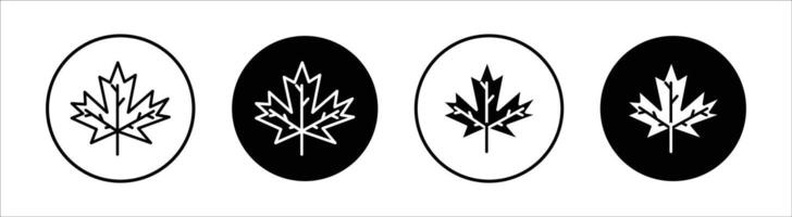 Maple leaf flat line icon set. Maple leaf Thin line illustration vector