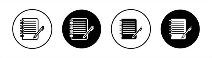 Notebook flat line icon set. Notebook Thin line illustration vector