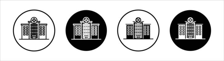 Medical center flat line icon set. Medical center Thin line illustration vector