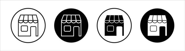Marketplace flat line icon set. Marketplace Thin line illustration vector
