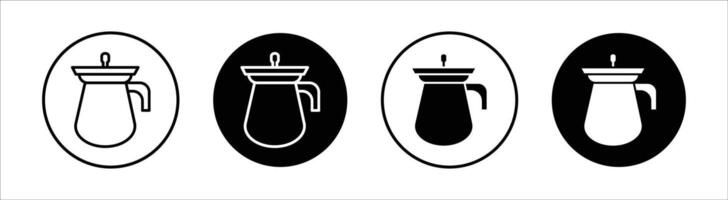 Percolator flat line icon set. Percolator Thin line illustration vector