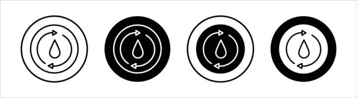 Recycle water flat line icon set. Recycle water Thin line illustration vector