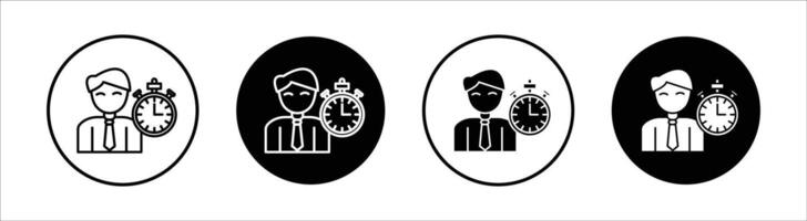 Permanent employee flat line icon set. Permanent employee Thin line illustration vector