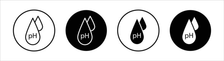 PH value flat line icon set. PH value Thin line illustration vector