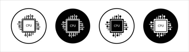 Processor flat line icon set. Processor Thin line illustration vector