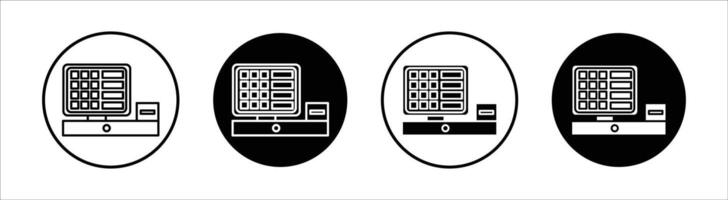 POS system flat line icon set. POS system Thin line illustration vector