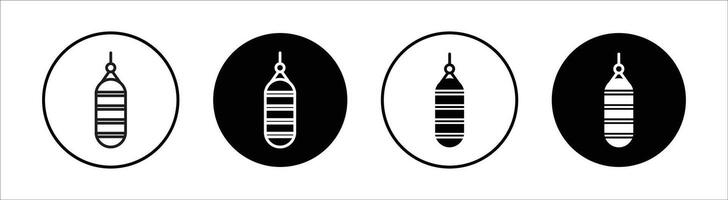 Punching bag flat line icon set. Punching bag Thin line illustration vector