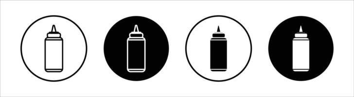 Sauce bottles flat line icon set. Sauce bottles Thin line illustration vector