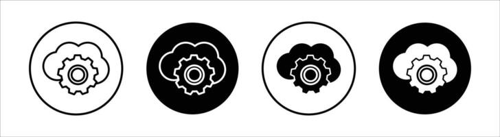 SaaS flat line icon set. SaaS Thin line illustration vector