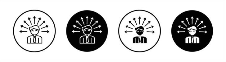 Self awareness flat line icon set. Self awareness Thin line illustration vector