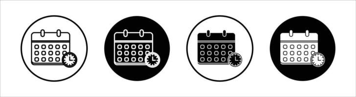 Schedule flat line icon set. Schedule Thin line illustration vector