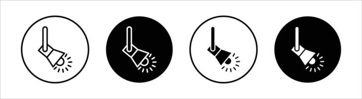 Searchlight flat line icon set. Searchlight Thin line illustration vector