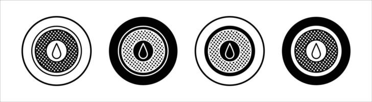 Sewer drain flat line icon set. Sewer drain Thin line illustration vector