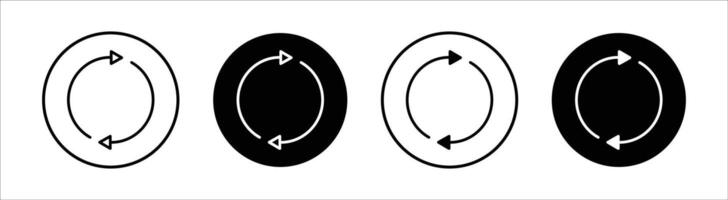 Repeat flat line icon set. Repeat Thin line illustration vector