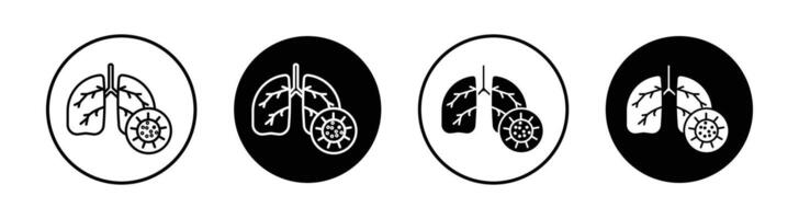 Pneumonia bacterium icon mark in filled style vector