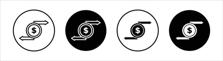 Turnover flat line icon set. Turnover Thin line illustration vector