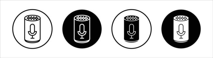 Smart speaker flat line icon set. Smart speaker Thin line illustration vector
