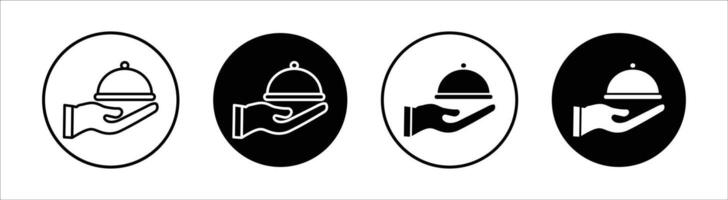 Tray of Food flat line icon set. Tray of Food Thin line illustration vector