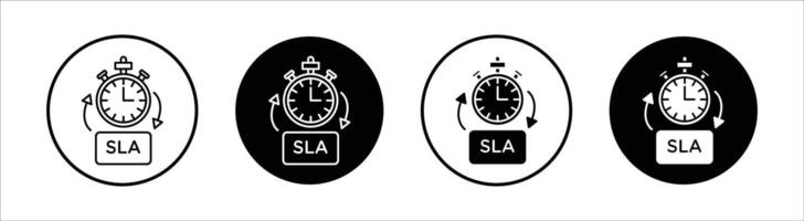 SLA flat line icon set. SLA Thin line illustration vector