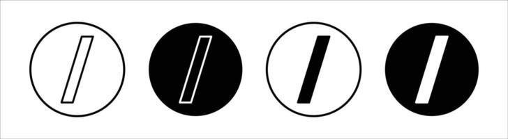 Slash flat line icon set. Slash Thin line illustration vector