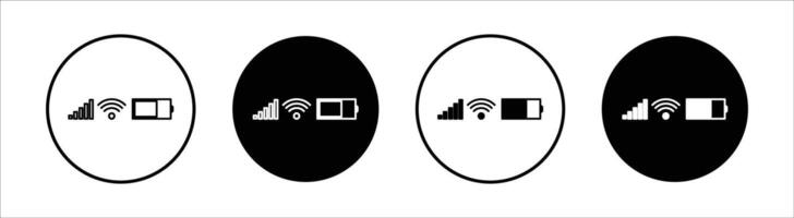 Status bar flat line icon set. Status bar Thin line illustration vector