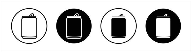 Soda can flat line icon set. Soda can Thin line illustration vector