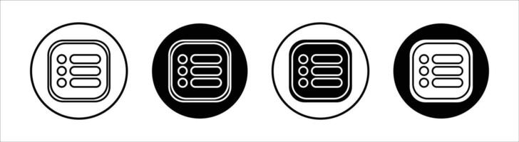 Table of contents flat line icon set. Table of contents Thin line illustration vector