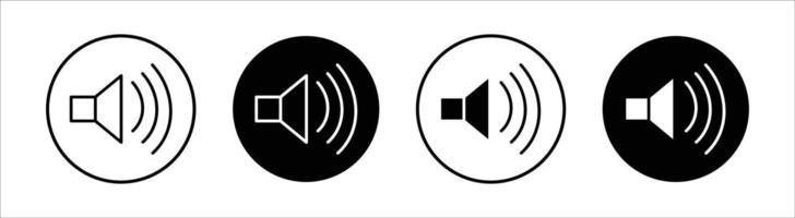Sound effect flat line icon set. Sound effect Thin line illustration vector