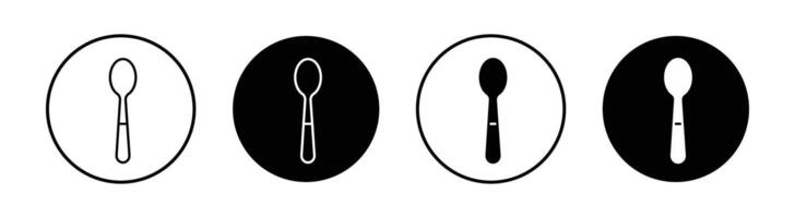 Spoon flat line icon set. Spoon Thin line illustration vector