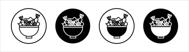 Vegetable Salad Meal flat line icon set. Vegetable Salad Meal Thin line illustration vector