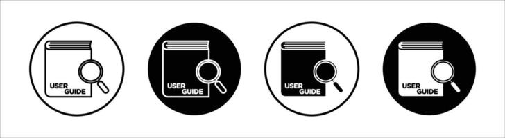User guide flat line icon set. User guide Thin line illustration vector
