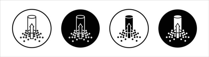 Suction process flat line icon set. Suction process Thin line illustration vector