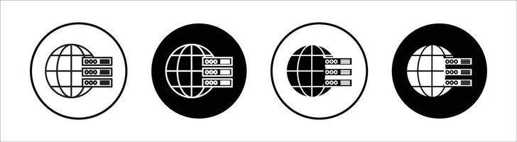 Web server flat line icon set. Web server Thin line illustration vector