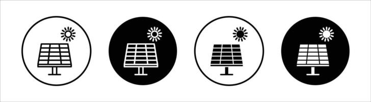 Sun energy flat line icon set. Sun energy Thin line illustration vector