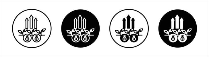 Yield flat line icon set. Yield Thin line illustration vector