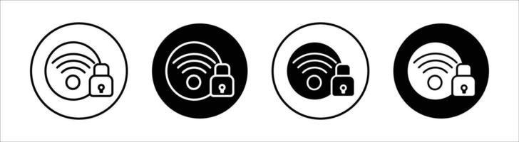 Wifi security flat line icon set. Wifi security Thin line illustration vector