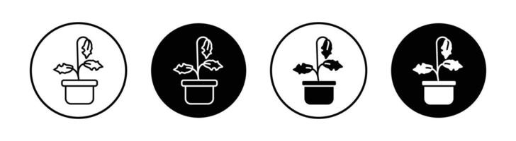 Withered plant icon mark in filled style vector