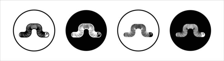 Worm flat line icon set. Worm Thin line illustration vector