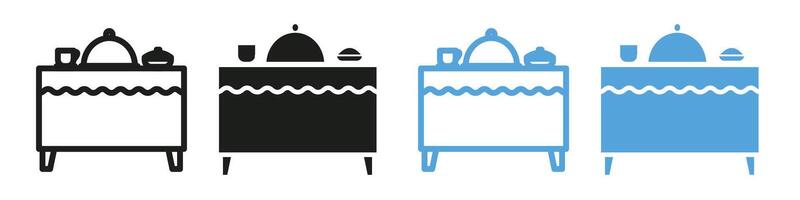 Catering Buffet and Self-Service Table Icon for Banquet and Dining Events vector