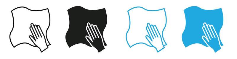 Cleaning cloth icon mark in filled style vector