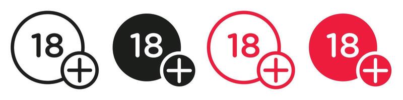 Age-Restricted Content Access Icon for Adult-Only Audiences in Media vector
