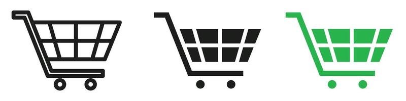 Cart icon representing shopping and retail transactions, suitable for e-commerce platforms, supermarkets, and retail stores vector