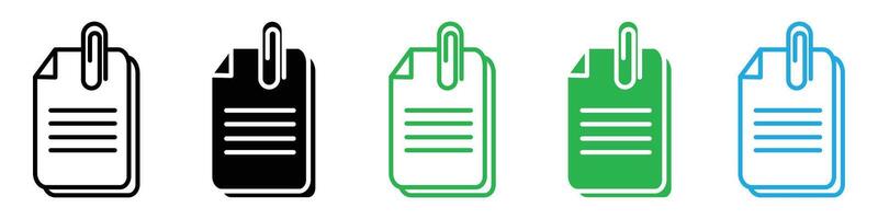 Attach document icon showing a paperclip and document, perfect for digital correspondence and office work vector