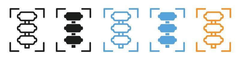 Spinal X-Ray Imaging Icon for Detecting Back Pain and Skeletal Issues vector