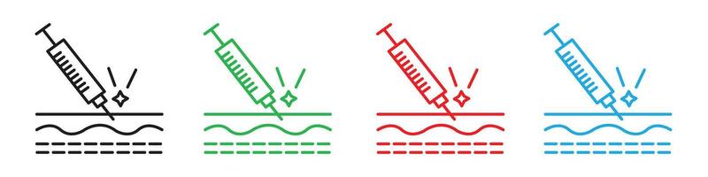 Botox injection icon mark in filled style vector