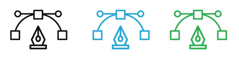 Bezier icon mark in filled style vector