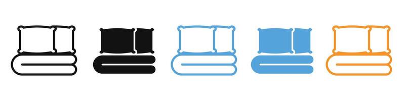Icon depicting the comfort of bed linens and plush pillows for a peaceful sleep setting vector