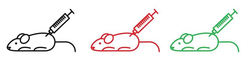 Animal testing icon featuring lab mice and test tubes, ideal for scientific research and medical experiments vector