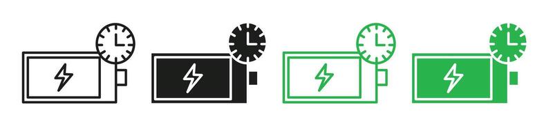 Quick Battery Recharge Icon with Swift Time Symbol for Fast Energy Boost vector